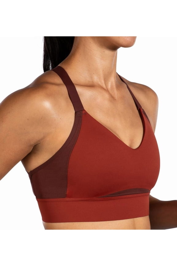 Women's Brooks 350082 Drive Interlace Sports Bra (Copper/Run Raisin 38 C/D)