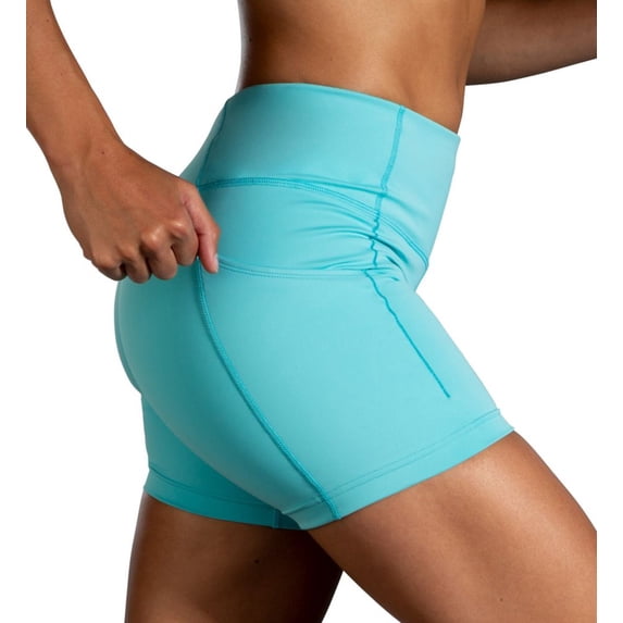 Women's Brooks 221523 Method 5 Inch Short Tight (Vivid Teal M)