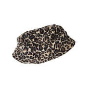 Womens Brown & Black Leopard Print Bucket Style Beanie Cap Hat