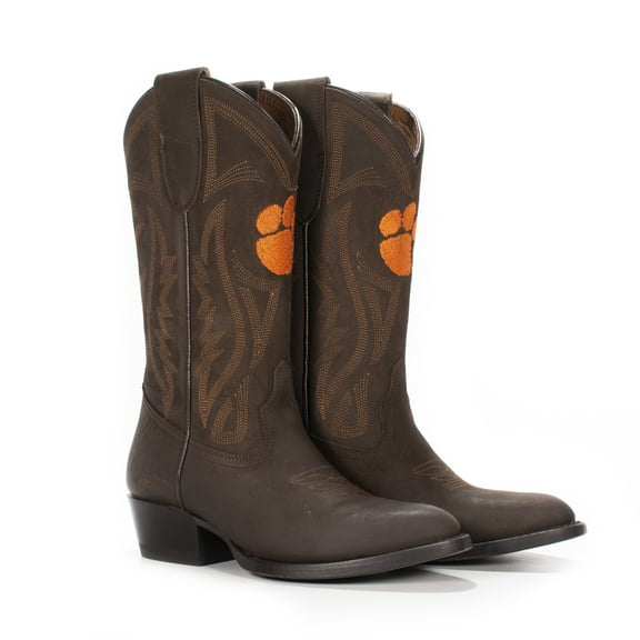 Women's  Brown Clemson Tigers Western Boots