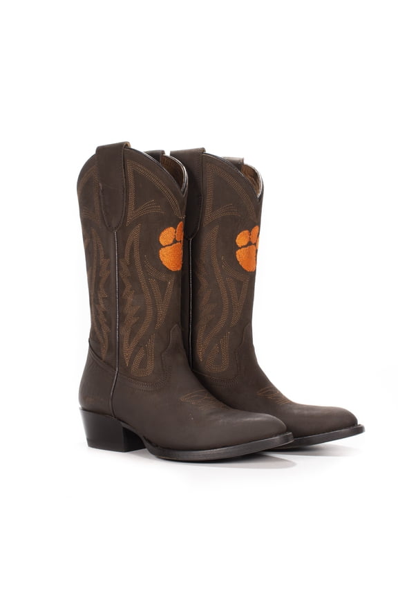 Women's Brown Clemson Tigers Western Boots