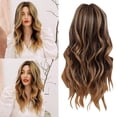 thumbnail image 1 of Women's Brown Gradient Micro Curl Head Set Wavy Curl Wig Hair Wigs, 1 of 5