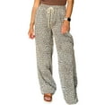 thumbnail image 1 of Women's Brown Leopard Drawstring Loose Pants - Casual Wide Leg Trousers for Daily Wear | [ZhiHiMeRi] | L, 1 of 11