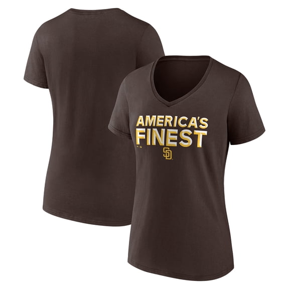 Women's Brown San Diego Padres Hometown 619 Beisbol V-Neck T-Shirt