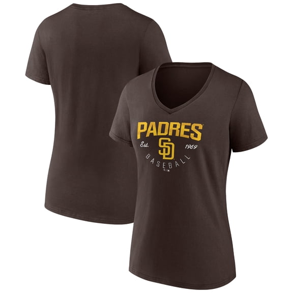 Women's Brown San Diego Padres Live For It Team V-Neck T-Shirt