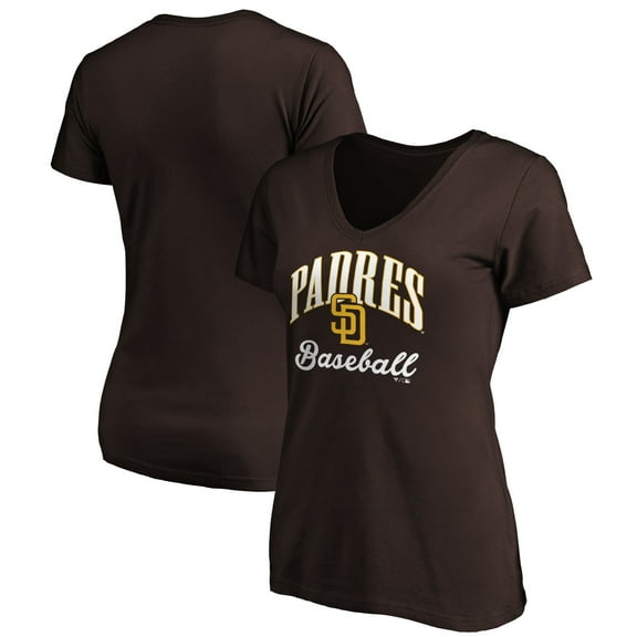 Women's Brown San Diego Padres Victory Script Team V-Neck T-Shirt
