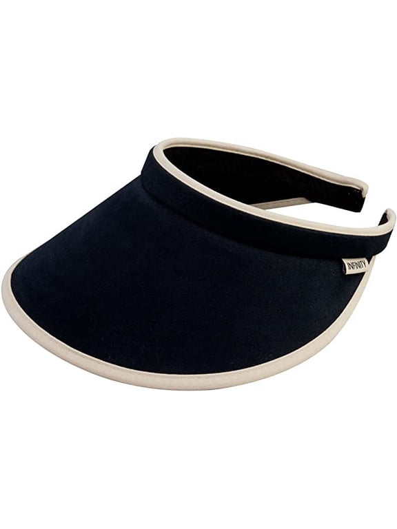 Women's Brushed Cotton Clip-On Visor-4129-BLK-KK Black/Khaki