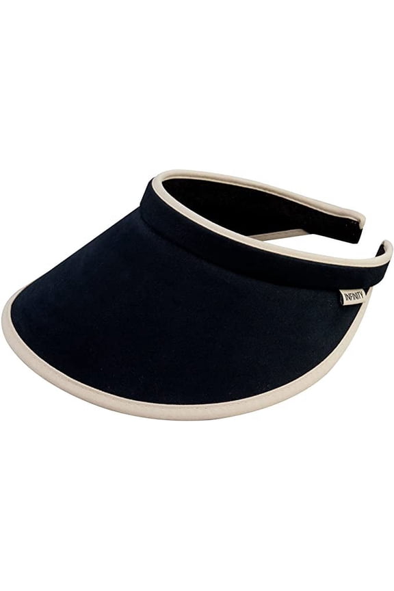 Women's Brushed Cotton Clip-On Visor-4129-BLK-KK Black/Khaki