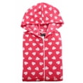 thumbnail image 1 of Women's Brushed Fleece Hooded Adult Jumpsuit Zipper Printed Onesie Pajamas (Heart Coral, S), 1 of 2
