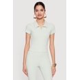 thumbnail image 1 of Women's Brushed Knit Short Sleeve Polo Top, 1 of 4
