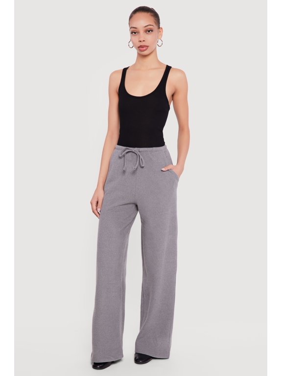 Women's Brushed Knit Wide Leg Drawstring Pants
