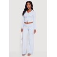 thumbnail image 1 of Women's Brushed Ribbed Knit Fold Over Flare Pants, 1 of 4