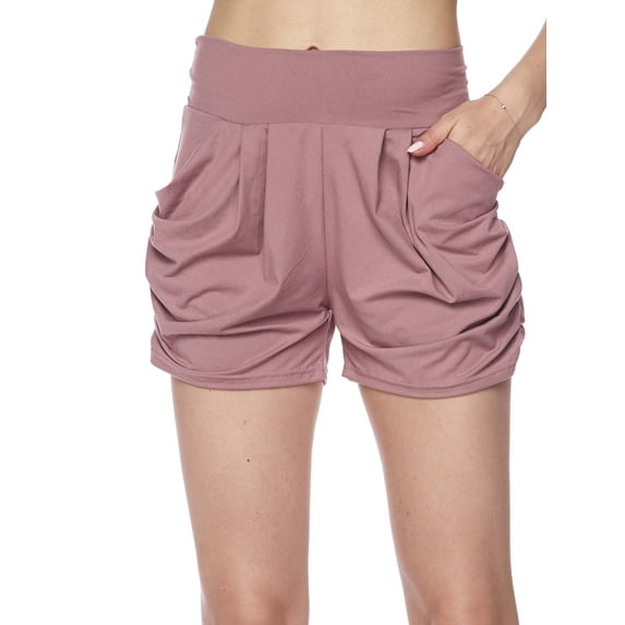 Women's Brushed Solid Yummy Harem Short with Pockets