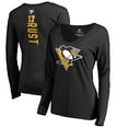 thumbnail image 1 of Women's Bryan Rust Black Pittsburgh Penguins Backer Name & Number Long Sleeve V-Neck T-Shirt, 1 of 3