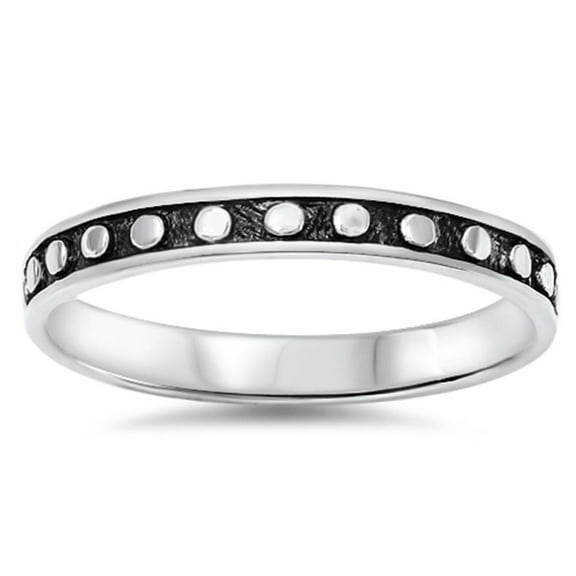 Women's Bubble Circle Dot Ring .925 Sterling Silver Band Jewelry Female Male Unisex Size 4