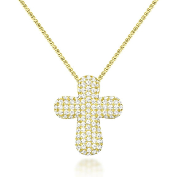 Women's Bubble Cross Pendant Necklace, Simple Fashion Faith Jewellery Gift