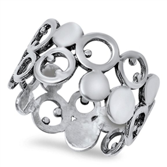 Women's Bubble Eternity Ring .925 Sterling Silver Band Jewelry Female Male Unisex Size 9