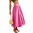 thumbnail image 1 of Women's Bubble Long Skirt Elastic Waist A-Line Pleated Ruffle Flowy Balloon Maxi Skirts with Pockets, 1 of 8