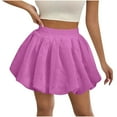 thumbnail image 1 of Women's Bubble Mini Skirt Boho Cute Puff Ruffled Hem Skirts with Short Flowy Lantern Skirt, 1 of 5