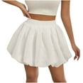 thumbnail image 1 of Women's Bubble Mini Skirt Boho Cute Puff Ruffled Hem Skirts with Short Flowy Lantern Skirt, 1 of 5