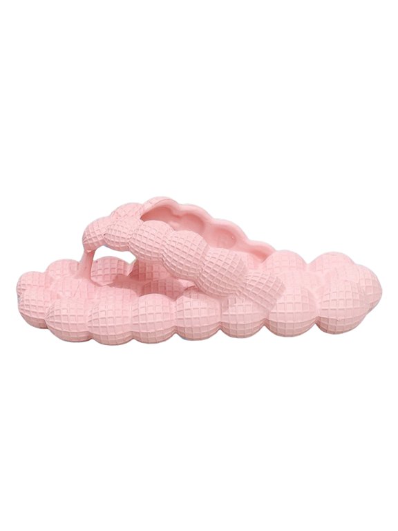 Women's Bubble Slides Lightweight Open Toe Massage Slippers Non Slip Shower Sandals Soft Pillow Non Slip Flip Flops Pink Size 9