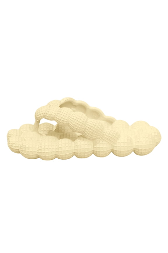 Women's Bubble Slides Lightweight Open Toe Massage Slippers Non Slip Shower Sandals Soft Pillow Non Slip Flip Flops Yellow Size 9