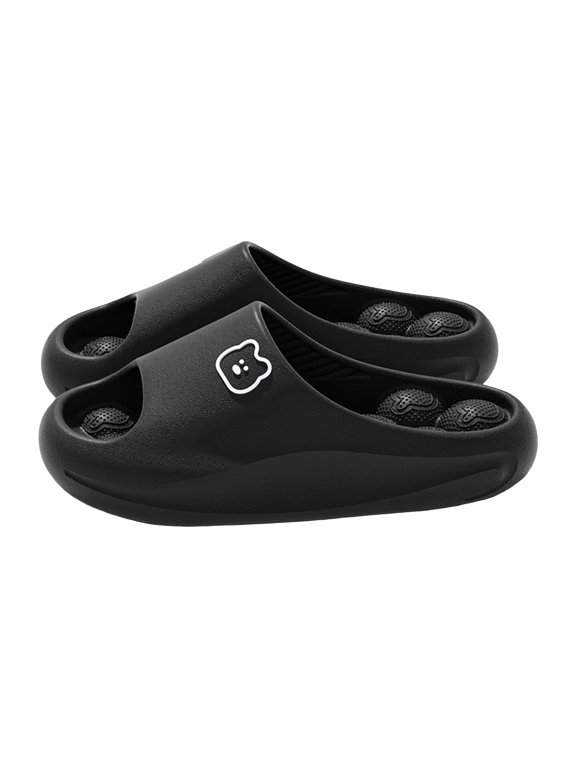 Women's Bubble Slippers Massage Bubble Slides Bathroom Shower Sandals Breathable Quick Drying Water Shoes Black Size 8