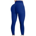 thumbnail image 1 of Women's Bubble-Texture High-Waist Yoga Pants – Textured Butt-Lifting Leggings for Running, Cardio & Dynamic Fitness Routines,Blue XL, 1 of 4
