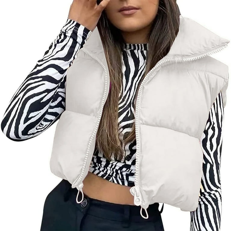 White puffer cheap vests
