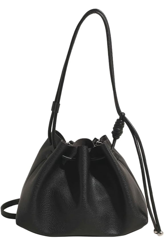 Women's Bucket Bag Fashion Drawstring Bucket Bag Soft Leather Shoulder Bag Women's Purse Crossbody with Small Handbag