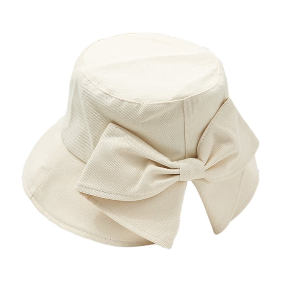 Women’s Bucket Hat Bow Detail Back Slit Sun Hat Casual Sun Protection Travel Hat