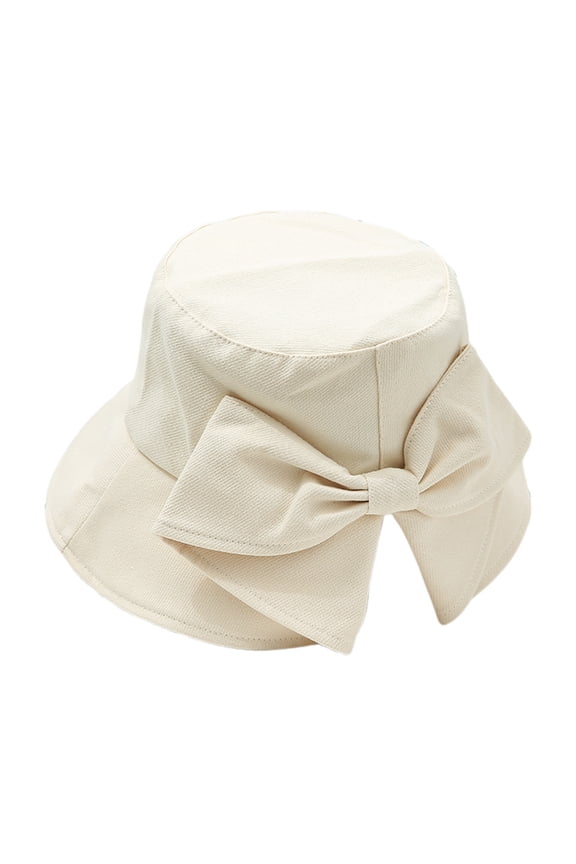 Women’s Bucket Hat Bow Detail Back Slit Sun Hat Casual Sun Protection Travel Hat