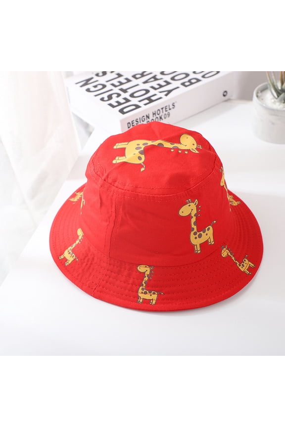 Women's Bucket Hats 1-4Y Baby Sun Hat Anti-Uv Giraffe Pattern Summer Boys Girls Kids Children Women's Accessories Bucket Hats