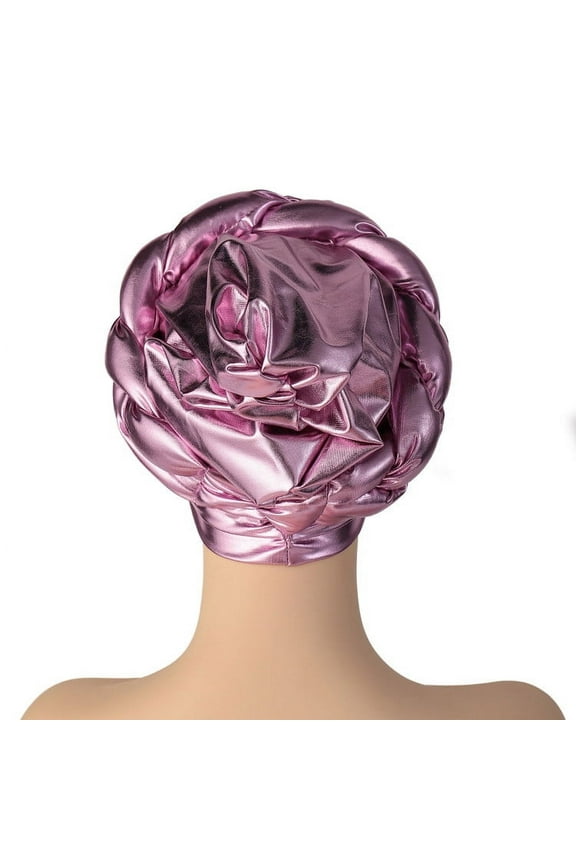 Women's Bucket Hats Fashion Women Beading Braid Hat Muslim Ruffle Cancer Beanie Wrap Cap Sleep Caps Satin Lined Hair Bonnets Women's Accessories