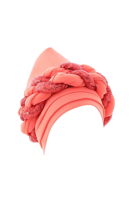 Women's Bucket Hats Fashion Women Beading Braid Hat Muslim Ruffle Cancer Beanie Wrap Cap Sleep Caps Satin Lined Hair Bonnets Women's Accessories