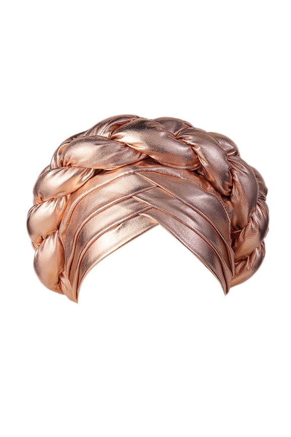 Women's Bucket Hats Fashion Women Beading Braid Hat Muslim Ruffle Cancer Wrap Cap Sleep Caps Satin Lined Hair Bonnets Women's Accessories