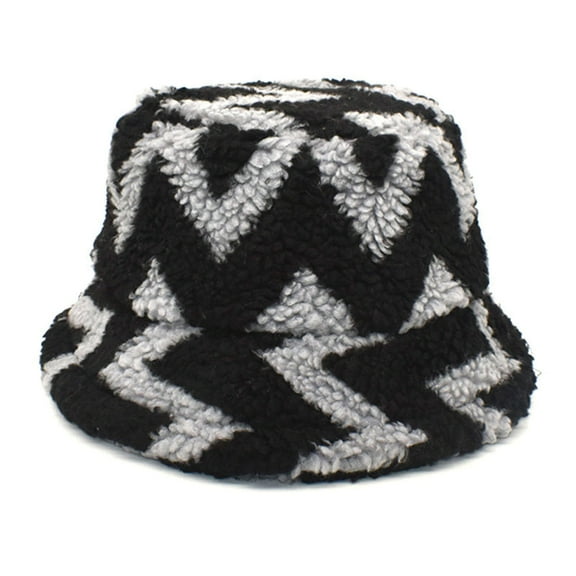 Women's Bucket Hats Winter Electric Ripple Lamb Wool Fisherman Hat Jacquard Fashion Pot Hat Men And Women Warm Hat, Women's Accessories Bucket Hats