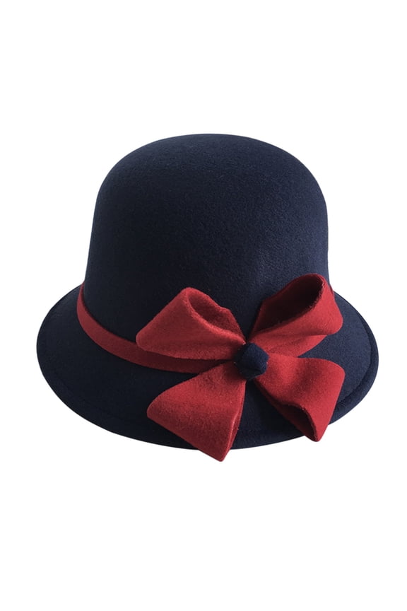 Women's Bucket Hats Women'S Autumn And Winter Bow Knot Round Top Casual Fisherman'S Basin Cap Small Bowler Hat Women's Accessories Bucket Hats