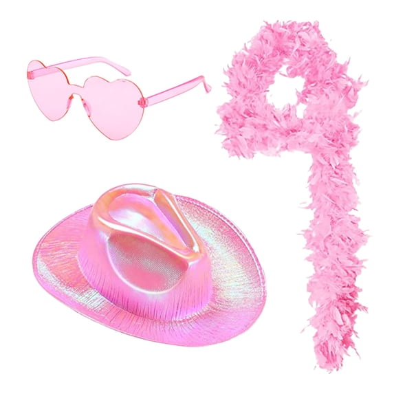 Women's Bucket Hats Women'S Western Cowboy Hat Scarf Eyeglasses 3 Piece Set Women's Accessories Bucket Hats