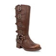 thumbnail image 1 of Women's Buckle Harness Knee High Boots – Moto Riding Boots, 1 of 6