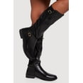 thumbnail image 1 of Women's Buckle Strap Detail Elastic Back Almond Toe Boots, 1 of 3