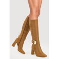 thumbnail image 1 of Women's Buckle Strap Square Toe Knee High Boots, 1 of 6
