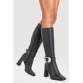 thumbnail image 1 of Women's Buckle Strap Square Toe Knee High Boots, 1 of 6