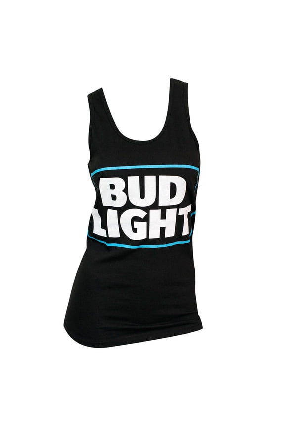 Women's Bud Light Beer Black Tank Top-XLarge