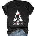 thumbnail image 1 of Women's Buffalo Plaid Merry Tees Casual Short Sleeve Merry Christmas Believe Printed Graphic Blouse Tops, 1 of 1
