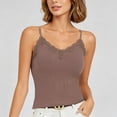 thumbnail image 1 of Women's Built-In Bra Tank Top, Spaghetti Strap Lace Trim Camisole with Padded Cups, Slim Fit Summer Layering Cami, 1 of 5