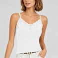 thumbnail image 1 of Women's Built-In Bra Tank Top, Spaghetti Strap Lace Trim Camisole with Padded Cups, Slim Fit Summer Layering Cami, 1 of 5
