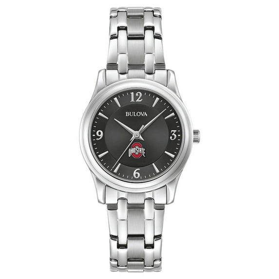 Women's Bulova Black Ohio State Buckeyes Corporate Collection Stainless Steel Watch