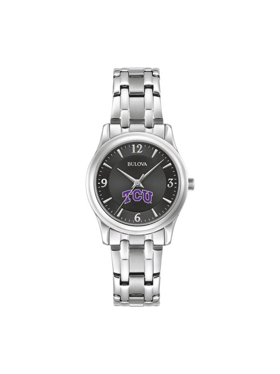 Women's Bulova Black TCU Horned Frogs Stainless Steel Corporate Collection Watch