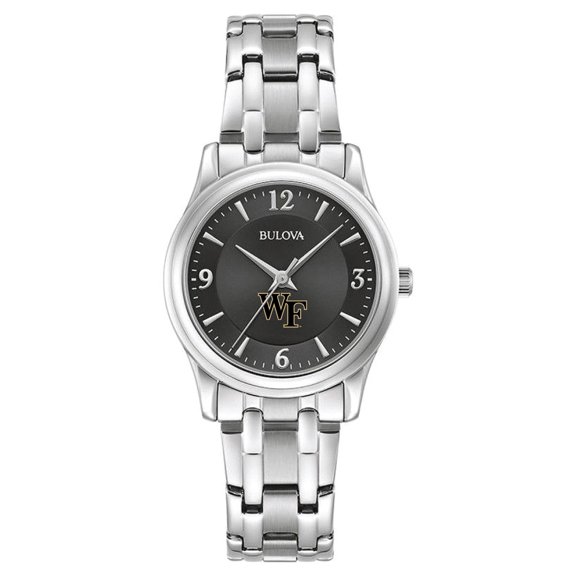 Women's Bulova Black Wake Forest Demon Deacons Corporate Collection Stainless Steel Watch